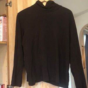 Eileen Fisher brown silk turtleneck